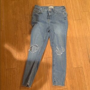 Free People Light Blue Distressed Skinny Jeans
